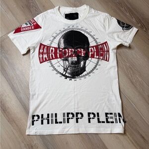 Philipp Plein Skull Graphic T-Shirt -White Size M (Runs Small)